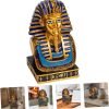 Goodsright Decor 4pcs Pharaoh Decorative Ornaments Tutankhamun Figures King Figurine Statue of Khafre Egyptian Pharaoh King Khafre Statue Ornament Crafts 80s Party Decorations Bust Resin Avatar