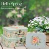 Goodsright Decor Paperboard Suitcases (Set of 3) Decorative Storage Boxes Storage Gift Boxes With Lids for Photo Storage Home Decoration, Wedding, Birthday, Anniversary and New Year Gift Decoration (Blossom and Dots)