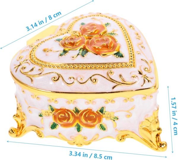 Goodsright Decor 4pcs Rose Jewelry Box Ring Holder Jewelry Case Desktop Decor Jewelry Organizer for Jewelry Organizer Small Jewelry Holder Shape Decor Trinket Boxes