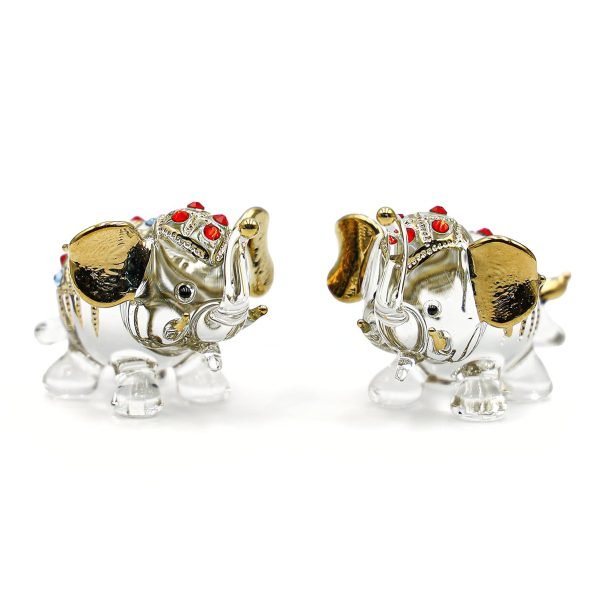 Goodsright Decor Mini Elephant Set 2 Elephant Animal Miniatures Statue Figurines 2pcs/Set Lucky Elephants for Home, Office, Kitchen, Bathroom D??cor, Shelf Ornaments