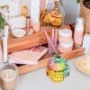 Goodsright Decor 2pcs colorful glass jar old glass crystal cookie jar glass bowls with lids glass decorative jar glass candy jar candy dish with lid clear jar Glass Gift Organizer biscuit Candy box