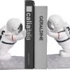 Goodsright Decor Space Decor Bookends, Resin Astronaut Bookshelf Ends for Kids Rooms Gold Book Ends for Heavy Books Fun Heavy Duty Book End Holder Astronaut Figurine Statue for Office Home Room(D-Gold)