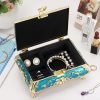 Goodsright Decor Metal Decorative Jewelry Box Vintage Treasure Chest Case Ornate Trinket Organizer Earrings Necklace Bracelet Storage Box Ring Holder Keepsake Box for Women Girls