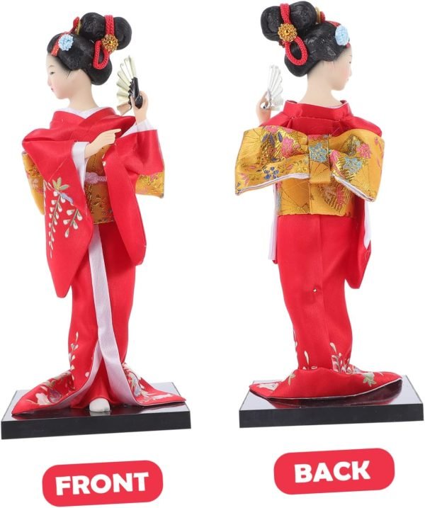Goodsright Decor 4 Pcs Doll Ornaments Girl Handicrafts Statuette Traditional Japanese Doll Porcelain Dolls Car Dashboard Doll Japanese Art Craft Collectible Dolls Home Textile Miss Display Kimono