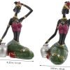 Goodsright Decor 2 Pcs African Woman Ornament Resin Statue Dragon Keychain Black Women Figurine Crafted African Figurine Ethnic Figurine House Decorations for Home Tribal Miss Human Body Gift