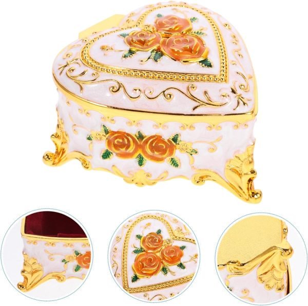Goodsright Decor 4pcs Rose Jewelry Box Ring Holder Jewelry Case Desktop Decor Jewelry Organizer for Jewelry Organizer Small Jewelry Holder Shape Decor Trinket Boxes