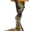Goodsright Decor Resin Traditional Ethnic Dress Black Woman Tray Statue for Candy Jewelry Ring Fruit, Living Room Dining Table Bedroom Ornament Decoration TQGJBS337