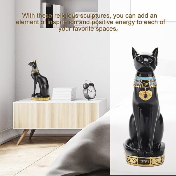 Goodsright Decor Egyptian Cat Statue, Egyptian Bastet Collectible Figurine Cat Goddess Statue, Animal Statue Ornament, Household Room Ornament Crafts Gifts Great Decoration for Home or