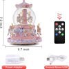 Goodsright Decor Carousel Music Box Horse Gift, Remote Control Plug in Musical Snow Globe for Girls Women Daughter Wife, Usb Charge 8-Horse Snow Globes Birthday Anniversary Valentine Gift Play Multiple Songs