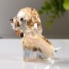 Goodsright Decor Crystal Dog Puppy Cute Valentines Day Sweet Gifts Figurine Collection Animal Collectible Ornament Lovely (Gold)