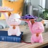 Goodsright Decor Candy Dishes Decorative, Entryway Table Key Storage Tray, Cute Cat Resin Figurine, Gift for Friends, Colleagues, Family,White