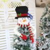 Goodsright Decor Christmas Tree Topper Snowman Top Hugger for Xmas Tree Holiday Decorations Winter Wonderland Decoration New Year Decorations Ornament with Hat Shawl and Poseable Arms