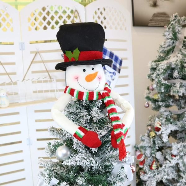 Goodsright Decor Christmas Tree Topper Snowman Top Hugger for Xmas Tree Holiday Decorations Winter Wonderland Decoration New Year Decorations Ornament with Hat Shawl and Poseable Arms