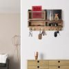 Goodsright Decor Key Holder for Wall, Mail Organizer Wall Mount with Key Hooks and Wallet Holder, Sunglasses Storage and Dog Leash Holder, Wall Decorative with 4 Double Hooks and Chalkboard