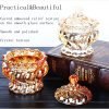 Goodsright Decor Color crystal glass Storage Jar with Lids, Candy Jar Food Jar Wedding Candy Containers Crystal Jewelry Box Household Storage