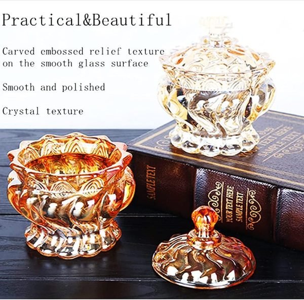 Goodsright Decor Color crystal glass Storage Jar with Lids, Candy Jar Food Jar Wedding Candy Containers Crystal Jewelry Box Household Storage