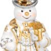 Goodsright Decor Miss Christmas Collection Fancy Snowman Blown Glass Christmas Tree Ornament (Elegant White Snowman)