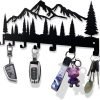 Goodsright Decor Key Holder for Wall | Metal Key Holder Hooks Organizer Rack | Metal Key Organizer Wall Decorative with 7 Hooks for Entryway, Front Door, Hallway, Kitchen, Office (Mountain)