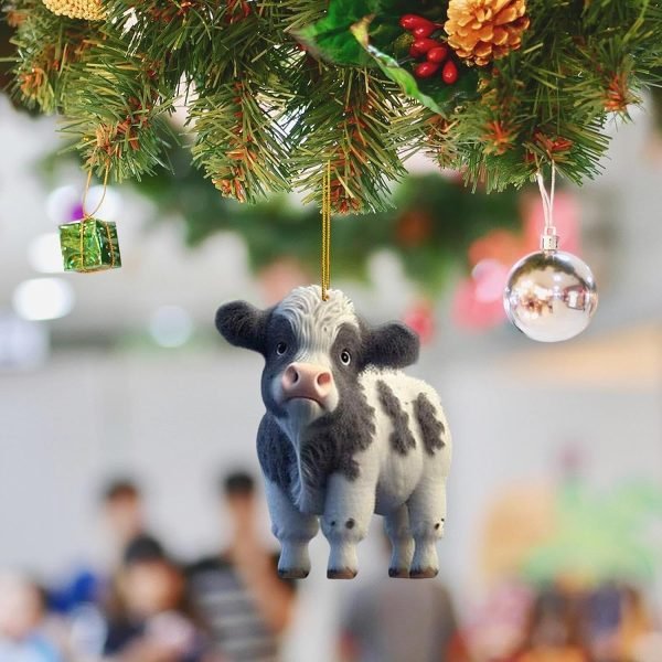 Goodsright Decor Cute Cartoon Cattle Cow Hanging Ornament Decorative Car Interior Pendant DIY Christmas Tree Ornament Lovely Animal Home Decor Decorative Hanging Ornaments Automobile Keychains