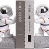 Goodsright Decor Space Decor Bookends, Resin Astronaut Bookshelf Ends for Kids Rooms Gold Book Ends for Heavy Books Fun Heavy Duty Book End Holder Astronaut Figurine Statue for Office Home Room(D-Gold)