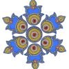 Goodsright Decor Floor Home Decoration for Festival Diwali Acrylic Traditional Handmade Inerior Decoration Wall Decoration Sticker Wedding D??cor Party Gift Gifting Small Rangoli Size: 7" - Diya Shape