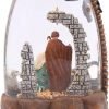 Goodsright Decor Lighted Water Globe with a Nativity Scene and Swirling Glitter, Freestanding Christmas Decoration, Religious Holiday D??cor, 8.75 Inches High