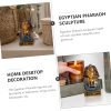Goodsright Decor 4pcs Pharaoh Decorative Ornaments Tutankhamun Figures King Figurine Statue of Khafre Egyptian Pharaoh King Khafre Statue Ornament Crafts 80s Party Decorations Bust Resin Avatar
