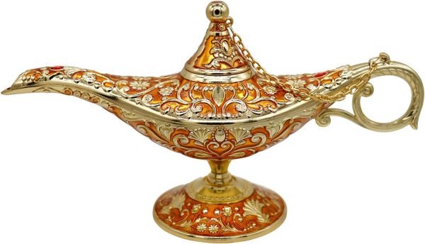 Goodsright Decor Classic Vintage Aladdin Magic Genie Costume Lamp Home Table Decoration & Gift, Golden Blue