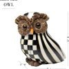 Goodsright Decor Courtly Stripe Owl, Black-and-White Owl Decor, Fall Owl Decor for Home