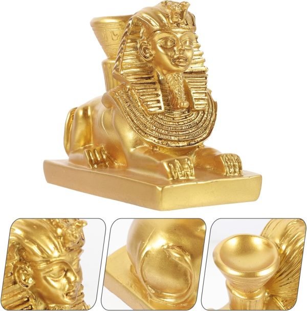 Goodsright Decor 4pcs Egyptian Pharaoh Ornaments Sphinx Head Statue Sphinx Egypt Statue Sphinx Aquarium Decorations Resin Crafts Home Statue Tutankhamun Office Environmental Resin Desktop