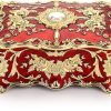 Goodsright Decor Vintage Rectangular Jewelry Box - Enameled Trinket Box Organizer Two Layer Treasure Chest Box Jewelry Decorative box Keepsake Gift Box Case for Women Girls, 7"x5"x3"