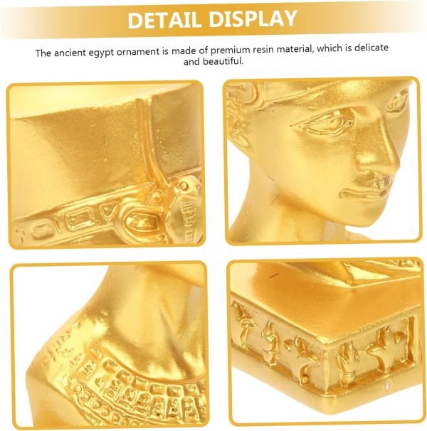 Goodsright Decor 5pcs Egyptian Sculpture Vintage Style Decoration Household Decor Resin Crafts Egyptian Bust Statue Decorative Artificial Egypt Figurine Ancient Egypt Ornament Miniature Decorate
