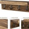 Goodsright Decor Rustic Key Holder for Wall, Farmhouse Wall Shelf with 4 Hooks, Wall Mounted Key Racks, Wooden Mail Organizer with Hooks for Entryway (Brown)