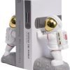 Goodsright Decor Space Decor Bookends, Resin Astronaut Bookshelf Ends for Kids Rooms Gold Book Ends for Heavy Books Fun Heavy Duty Book End Holder Astronaut Figurine Statue for Office Home Room(D-Gold)