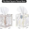Goodsright Decor Wood Carved Tissue Box Cover Square Tissue Holder Whitewashed Tree of Life Design Rustic Vintage Home Decor for Bathrooom Bedroom Living Room