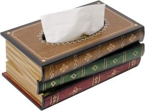 Goodsright Decor Crafted Classical Retro Wooden Antique Book Tissue Box Cover Rectangular Tissue Holder Dispenser Paper Cover Case Napkin Holder Home Decor for Bathroom Living Room Office car Kitchen