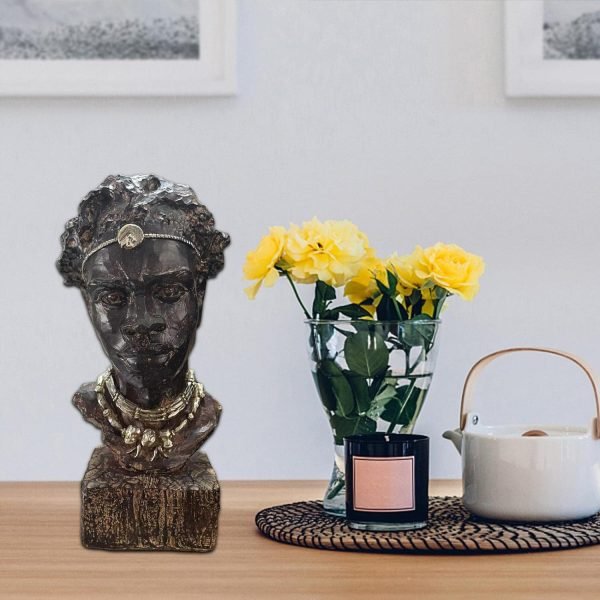 Goodsright Decor Men Resin Figurines Decoration Home Decor Vintage Crafts Vivid Human Ethnic African Statue Sculpture for Centerpieces Tabletop