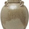 Goodsright Decor Stoneware Cachepot, Brown Reactive Glaze Decorative Storage, 6" L x 6" W x 9" H
