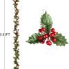 Goodsright Decor 6FT Red Berry Christmas Garland, Flexible Artificial Berry Garland for Indoor Outdoor Home Fireplace Decoration for Winter Christmas Holiday New Year Decor