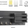 Goodsright Decor Mail Organizer for Wall Mount ?C Key Holder with Shelf Includes Letter Holder and Hooks for Coats, Dog Leashes ?C Rustic Wood with Flush Mounting Hardware (16.5?? x 8.7?? x 3.5??)