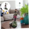 Goodsright Decor 2 Pcs African Woman Ornament Resin Statue Dragon Keychain Black Women Figurine Crafted African Figurine Ethnic Figurine House Decorations for Home Tribal Miss Human Body Gift
