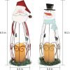 Goodsright Decor 2 Pack Christmas Candle Lantern with LED Lights, Metal Lighted Santa Claus Lanterns for Christmas Holiday Home Decorations