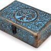 Goodsright Decor Wooden Jewelry Box, Tarot Box, Celestial Home Decor, Witch Box, Tree of Life, Trinket Box |Size- 8" x 5" x 2.5",| Decorative Storage Bin