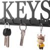Goodsright Decor Key Holder Wall Mounted Key Hooks for Wall Decorative with 7 Hooks Black Metal Key Organizer Rack Hanger for Entryway, Front Door, Hallway, Office 10X3.7 inches
