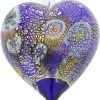 Goodsright Decor Glass Of Venice Murano Glass Heart Christmas Ornament Millefiori Blue and Gold. Blown Glass Christmas Ornament for Holiday Decor, Italian Handmade
