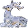 Goodsright Decor Crystal Deer Animals Lovely Elegant Craft Decorations for Home Ornaments Christmas Collectible Birthday Gifts Reindeer Figurines (Gold)