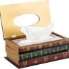 Goodsright Decor Crafted Classical Retro Wooden Antique Book Tissue Box Cover Rectangular Tissue Holder Dispenser Paper Cover Case Napkin Holder Home Decor for Bathroom Living Room Office car Kitchen
