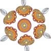 Goodsright Decor Floor Home Decoration for Festival Diwali Acrylic Traditional Handmade Inerior Decoration Wall Decoration Sticker Wedding D??cor Party Gift Gifting Small Rangoli Size: 7" - Diya Shape