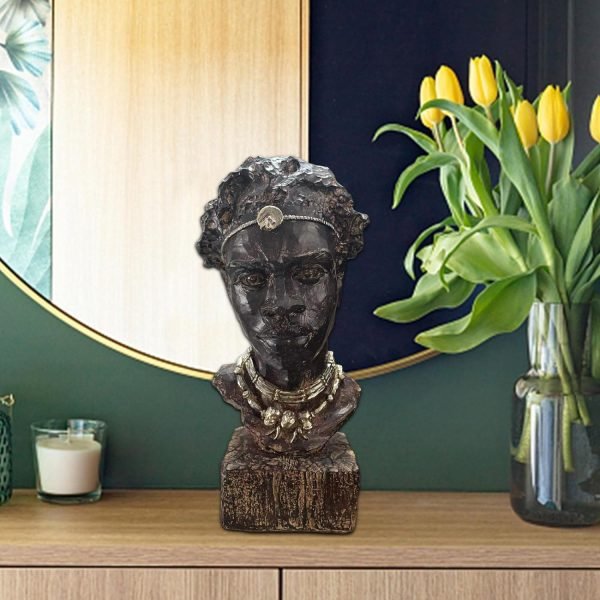 Goodsright Decor Men Resin Figurines Decoration Home Decor Vintage Crafts Vivid Human Ethnic African Statue Sculpture for Centerpieces Tabletop