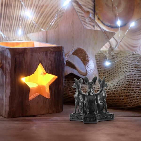 Goodsright Decor 4 Pcs Crystal Ball Base Resin Egyptian Goddess Cat Creative Gift Collectible Figurine Ball Base Ornament Resin Crafts Black Cats Statue Collectible Bastet Sculpture Bastet Statue